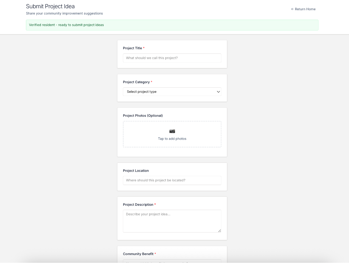 Community Suggestions System